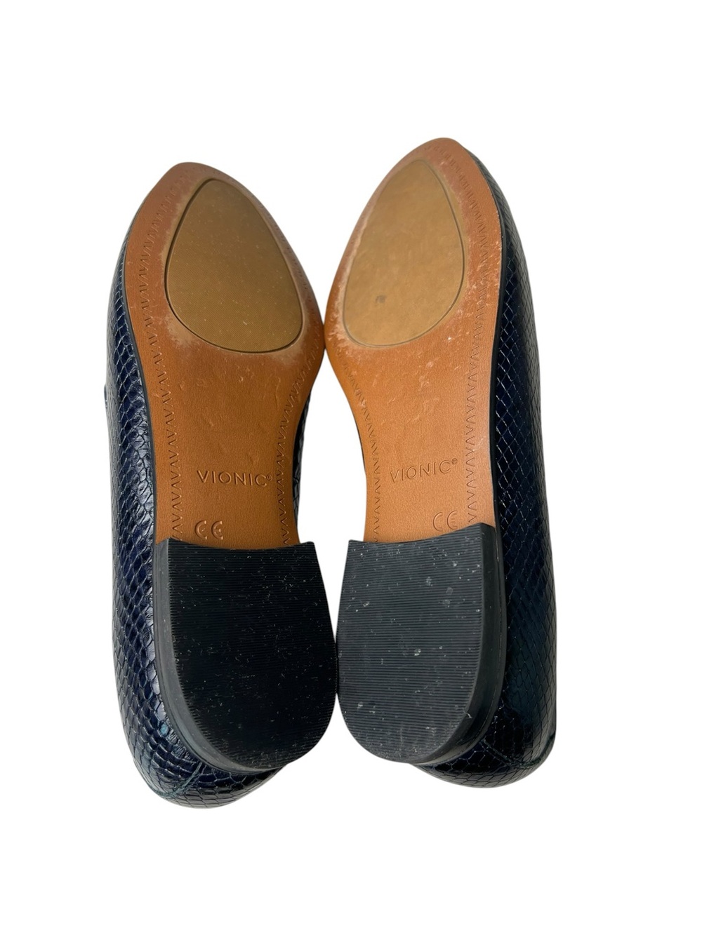Vionic Willa Boa Snake Skin Embossed Size 7 Blue/Black Womens Slip On Loafers - Picture 11 of 13